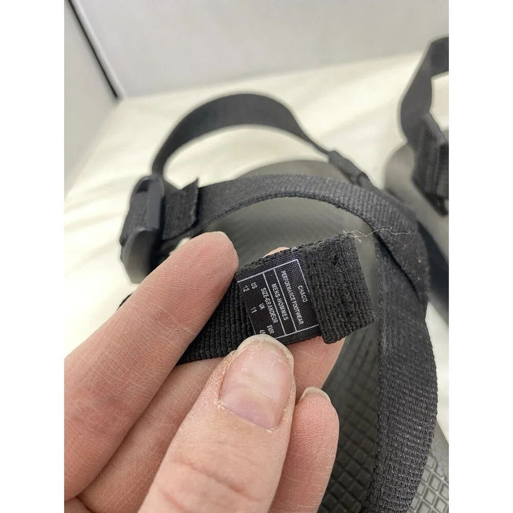 Mens Chaco Z2 Rebar Toe Loop Sport Black Outdoor Hiking Sandals Size 12